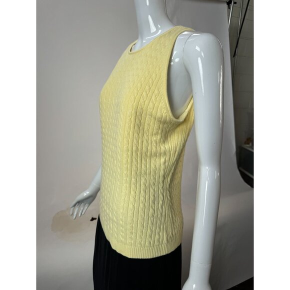 Gap Yellow Cable Knit Tank Top Size Large 97% Cotton Blend Sleeveless Casual Wea - Picture 4 of 16